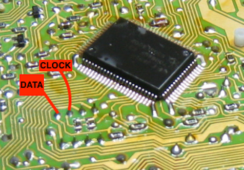 The clock and data pins used to sniff IIC